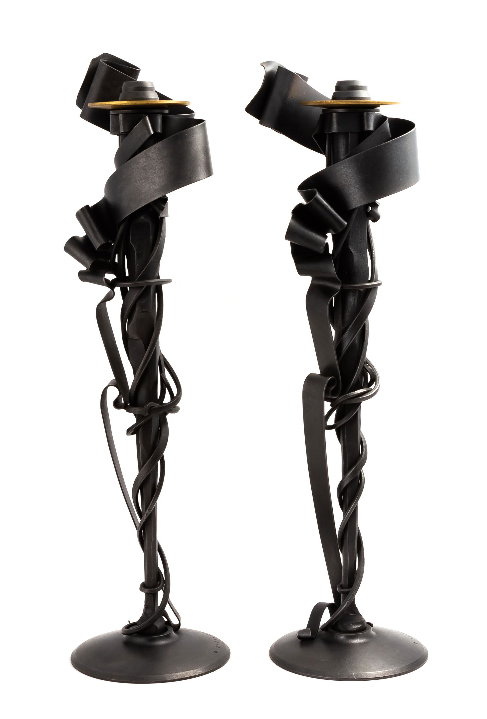 Albert Paley (American, b. 1944) Candlesticks: Albert Paley (American, b. 1944) Candlesticks Painted steel. Signed 'Albert Paley' and dated 2002. Ht. 21 in.
