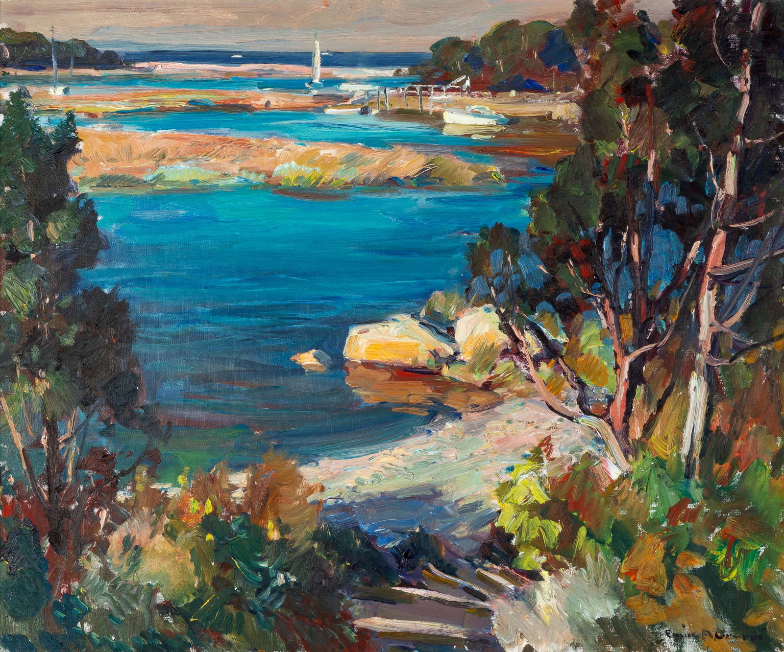 Emile Gruppe (American, 1896-1978) "Annisquam River, Gloucester, Massachusetts" (1 of 5)