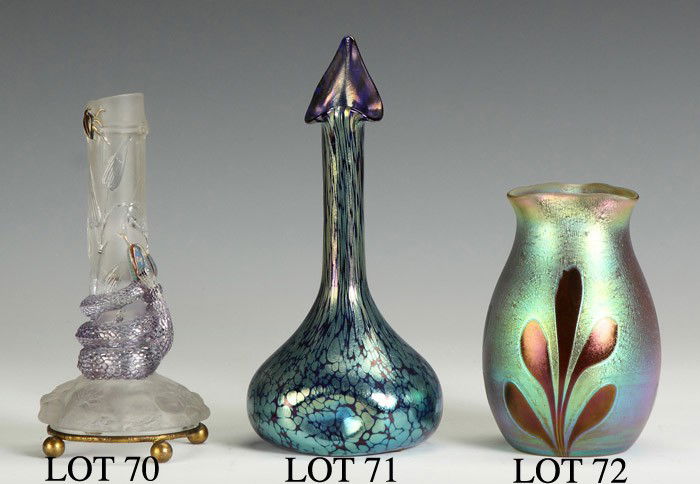 Loetz Vase: C. 1900. Ht. 6 1/2" Property from The Strong, sold to benefit the museum's collections fund.