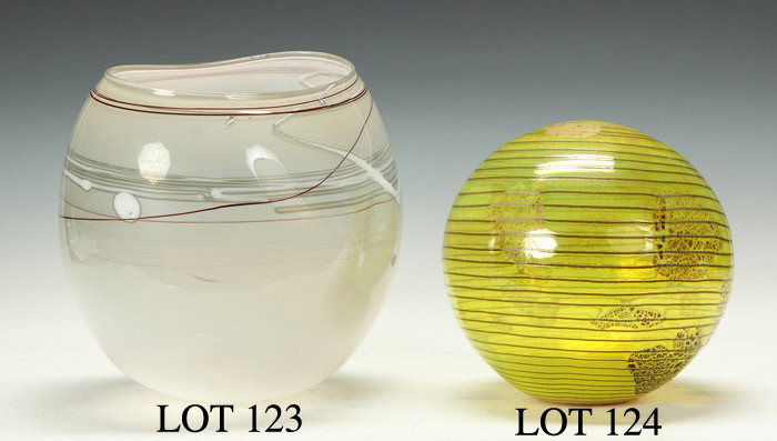 Attr. To Dale Chihuly (American, B. 1941) Yellow Art Gl: Unsgn. Similar examples in "Eleven Glass Sculptures" p. 6-9. Ht. 8 1/2" The Thomas Buechner Estate, former director of the Brooklyn Museum and founding director of the Corning Museum of Glass.