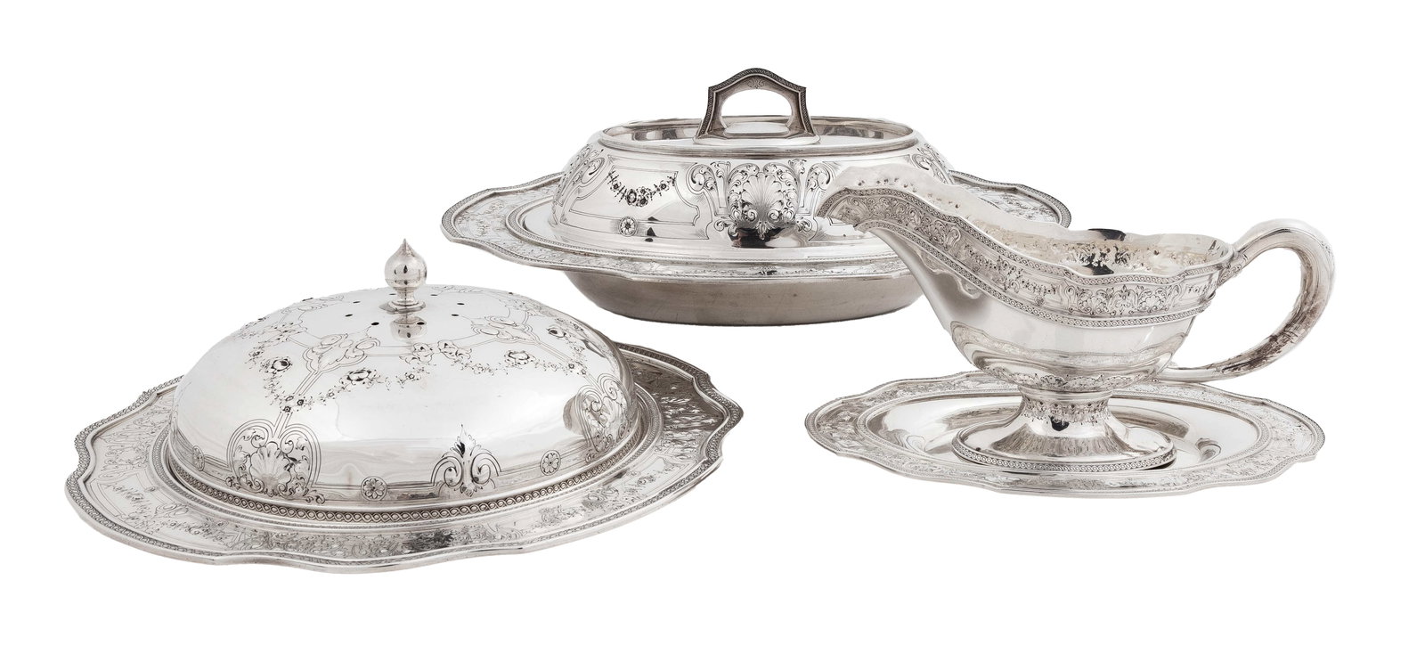 American Silver Warming / Chafing Dishes, Gravy Boat and Under Tray (1 of 1)