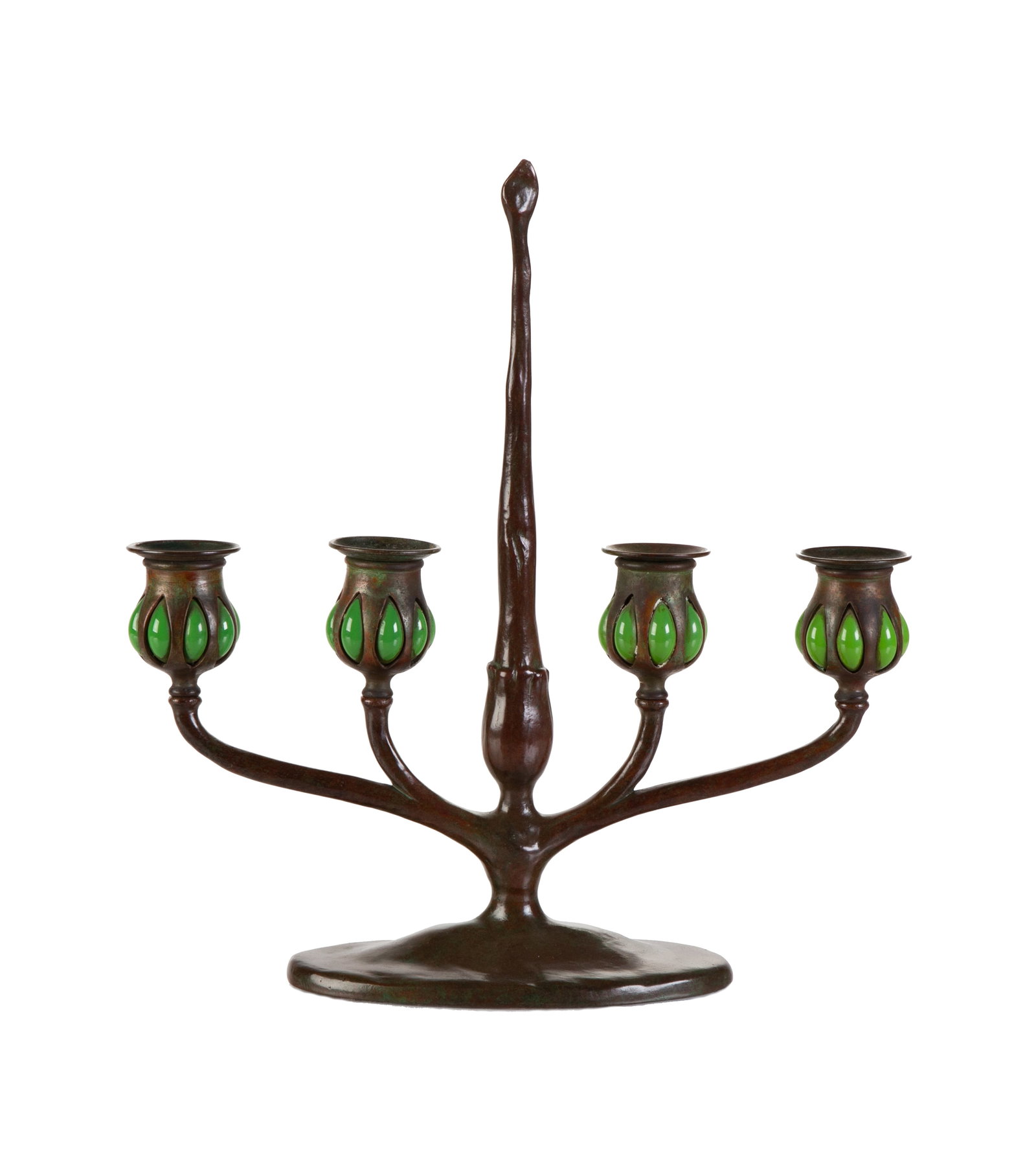 Tiffany Studios 4-Light Blown Out Candelabrum with Snuffer (1 of 4)