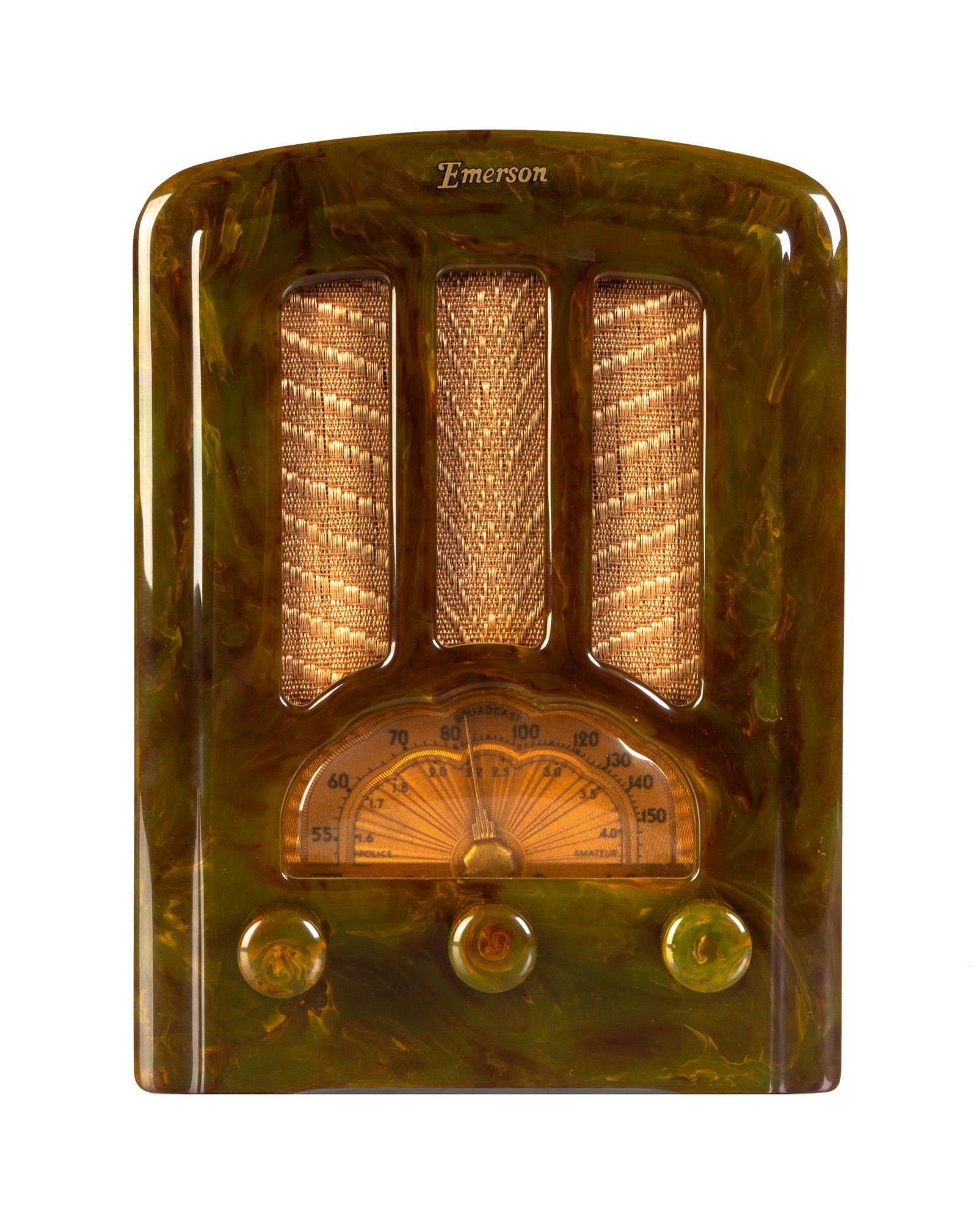 Emerson AU-190 Marbleized Green "Tombstone" Catalin Radio (1 of 3)