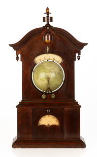 Timby Globe Timepiece Mantle Clock: Timby Globe Timepiece Mantle Clock Timby Solar Timepiece Manufacturing. L.E. Whiting. Saratoga Springs, New York. Circa 1865, walnut case, nice old finish. Excellent original paper on globe and rotati