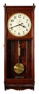 Seth Thomas #31 Regulator Clock: Seth Thomas #31 Regulator Clock Plymouth, Connecticut. Circa 1905. Mahogany case. 8-day time only movement. Ht. 68 in. Collection of Dr. Stephen Wallace, Cheshire, CT.