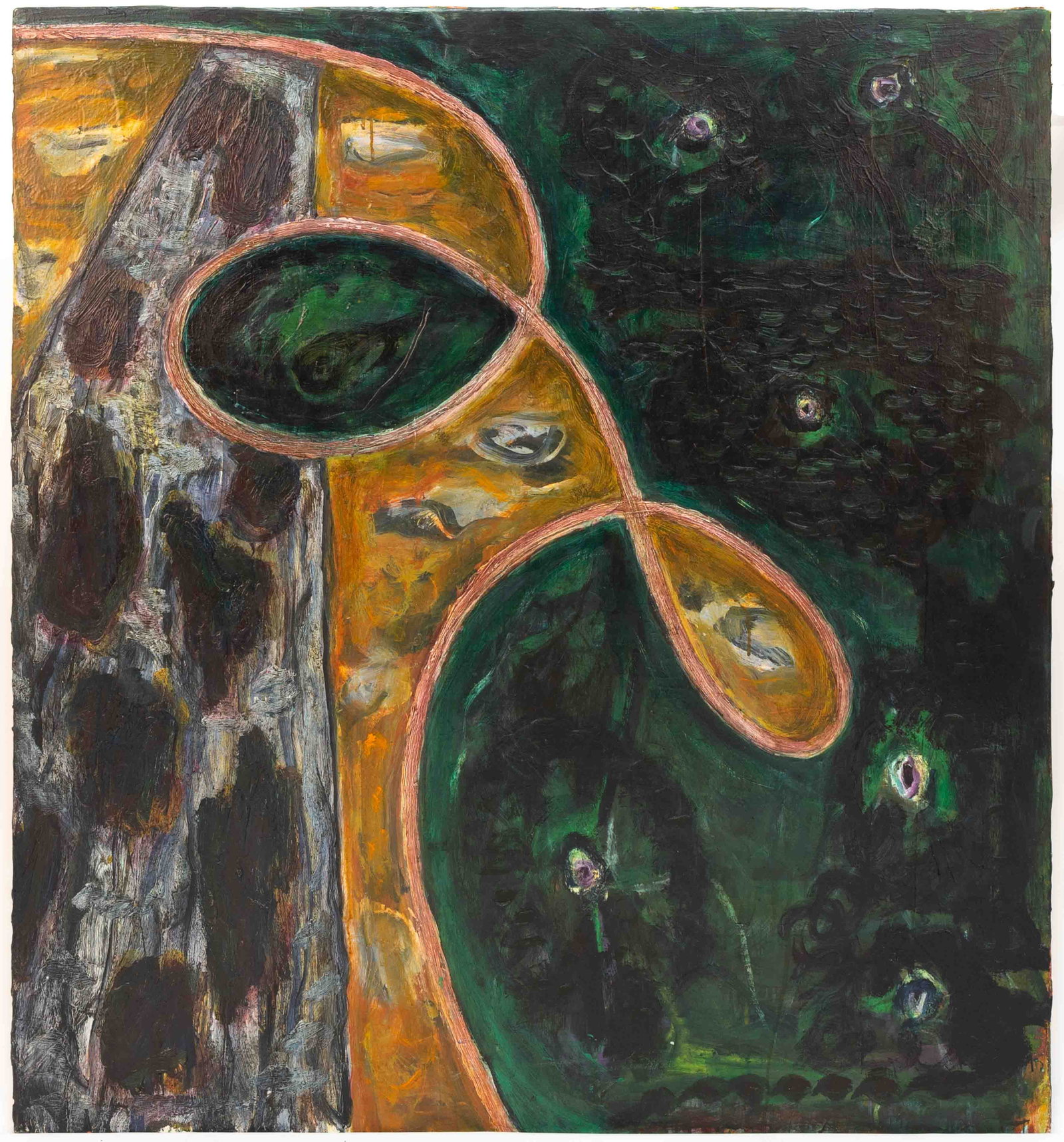 Gregory Amenoff (American, b. 1948) "Glendora": Gregory Amenoff (American, b. 1948) "Glendora" Oil on board. Signed, dated, and titled (on reverse). 52 x 48 in. Acquired from the artist. Private collection. Hirschl & Adler Galleries, New York. Priv