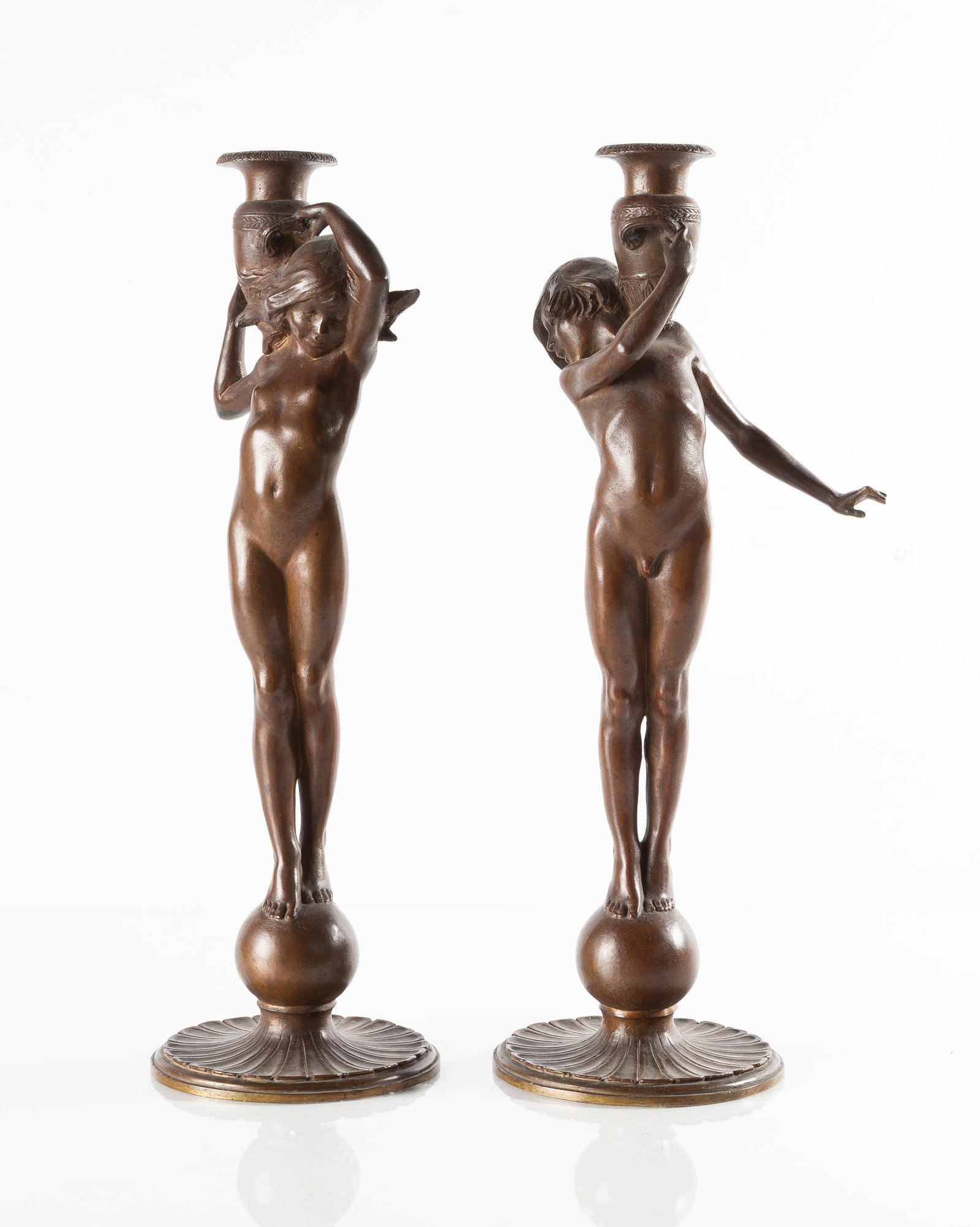 Edward Francis McCartan (American, 1879-1947) Candlesticks (1 of 6)