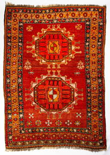 Turkish Rug: Turkish Rug Early 20th century. 7 ft 2 in. x 5 ft 2 in. The Collection of Mr. John Minoia, Apalachin, New York.