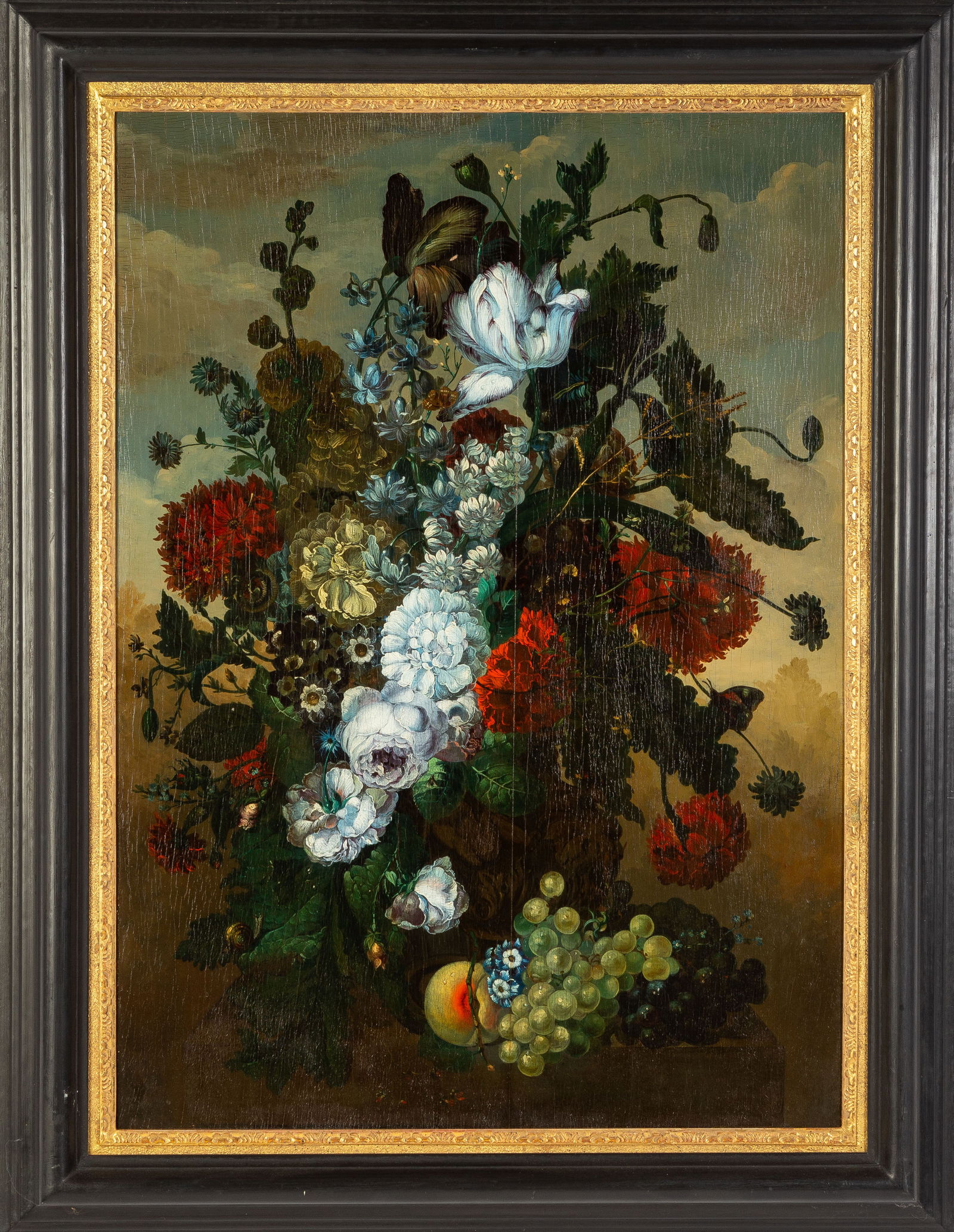 Dutch School, Floral Still Life: Dutch School, Floral Still Life Oil on panel. 35 x 25 in.