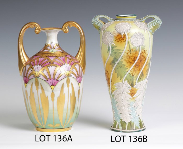 Sgn. Nippon Hand Painted Vase: Sgn. Nippon Hand Painted Vase. Ht. 9".