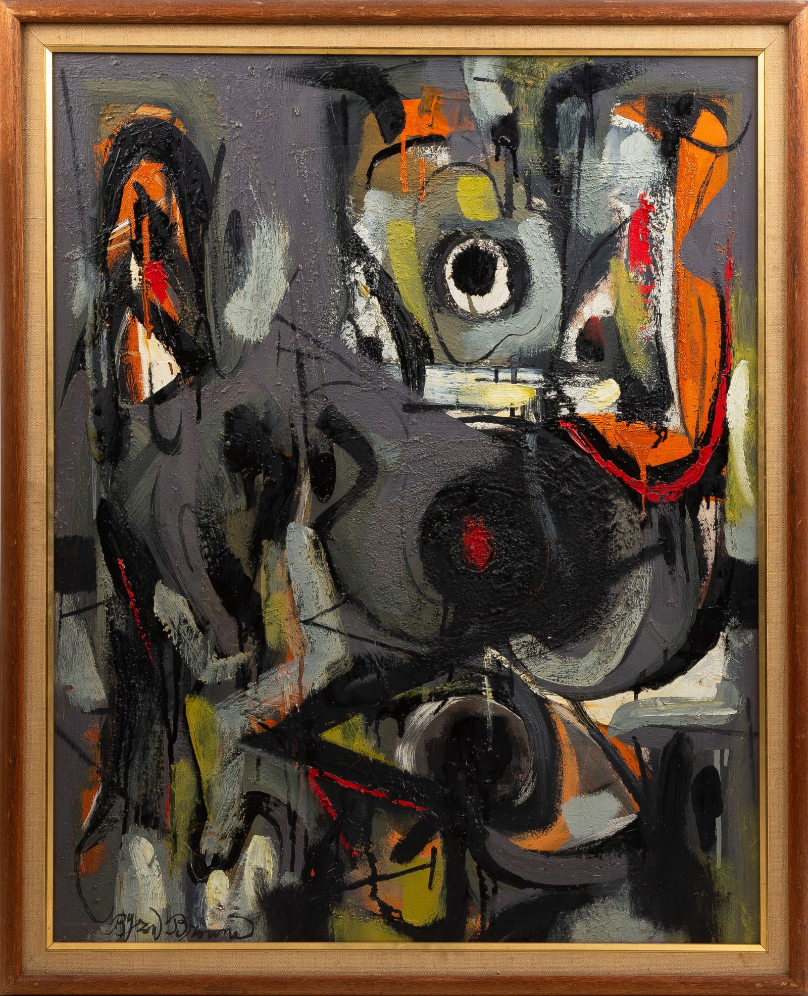 Byron (George Byron) Browne (American/New York, 1907-1961) "Sacromonte": Byron (George Byron) Browne (American/New York, 1907-1961) "Sacromonte"1954, oil on canvas. Signed (lower left) and signed, dated, and titled (on reverse).30 x 24 in.Gallery 63 Inc., New York. Deacces