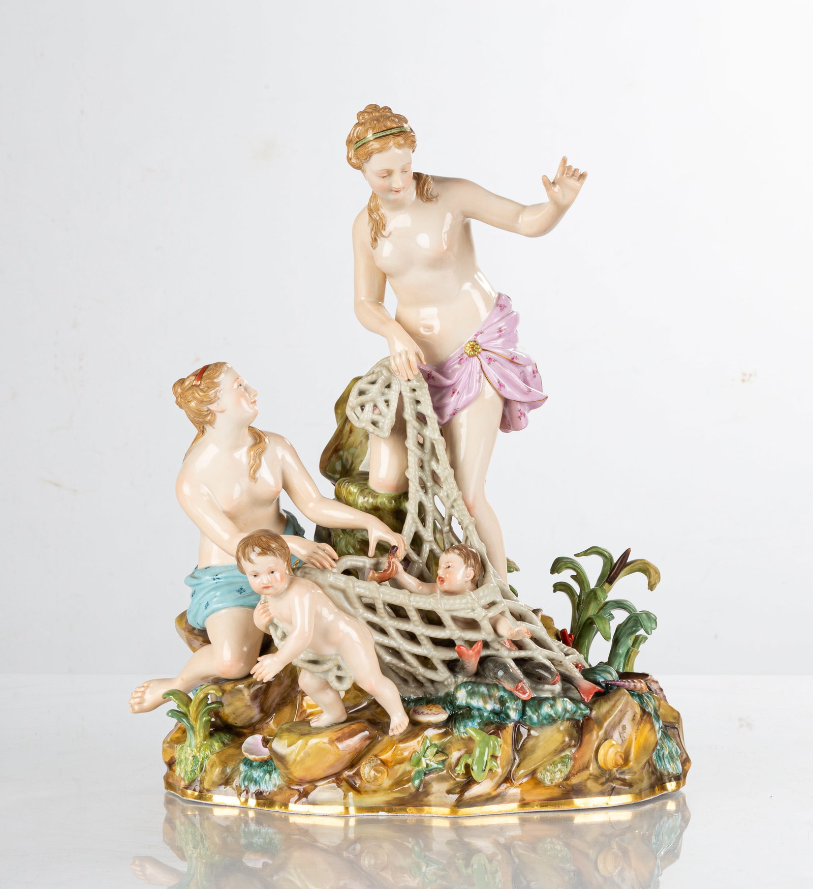 Meissen "Capture of Tritons": Meissen "Capture of Tritons" 19th century. Ht. 12 1/2 in. A New York estate.