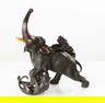 Japanese Meiji Period Bronze Elephant and Tiger Group
