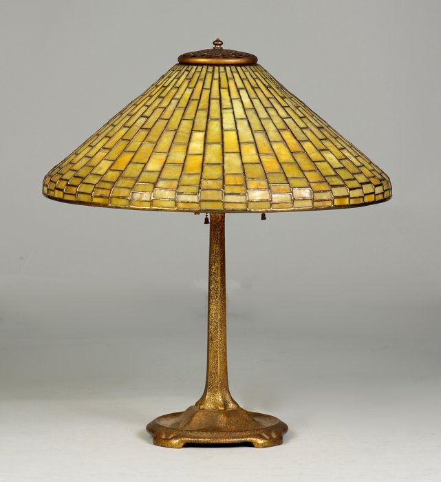 Tiffany Lamp: Tiffany Lamp. Shade sgn. Tiffany Studios New York #1498. Base Sgn. & #533. Ht. 22" Shade dia. 20".