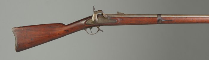 US Springfield Model 1861 Percussion Musket: US Springfield Model 1861 Percussion Musket. .58 cal. Inspectors marks. Lock and barrel dated 1862. Overall L 56" Barrel L 40".