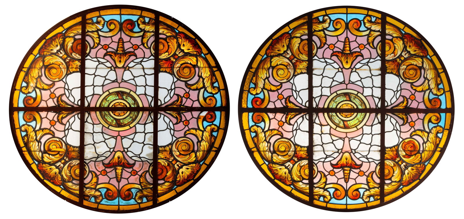 Pair of Leaded Glass Roundels (1 of 1)