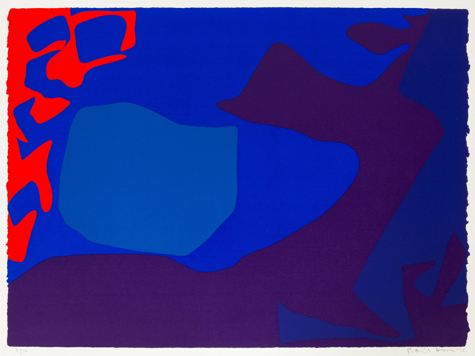 Patrick Heron (British, 1920-1999) "January 1973: 3": Patrick Heron (British, 1920-1999) "January 1973: 3" 1973. Screenprint on paper. Signed 'Patrick Heron' (lower right) and numbered edition '2/72'. 27 x 35 1/2 in. Provenance: Property of The Everson M