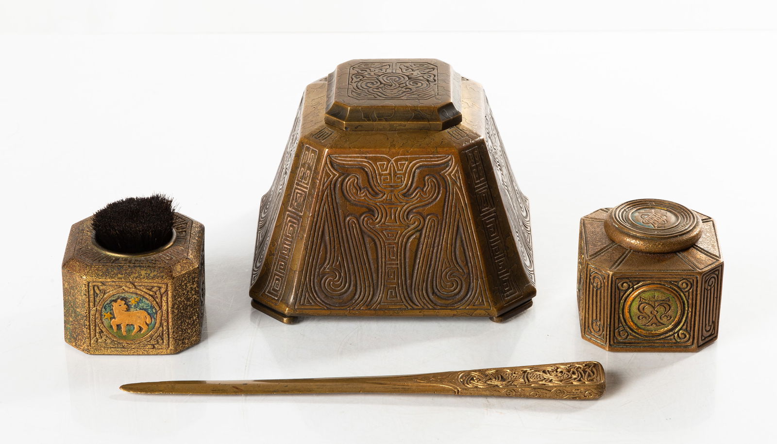 Tiffany Studios Gilt Bronze Desk Accessories (1 of 6)