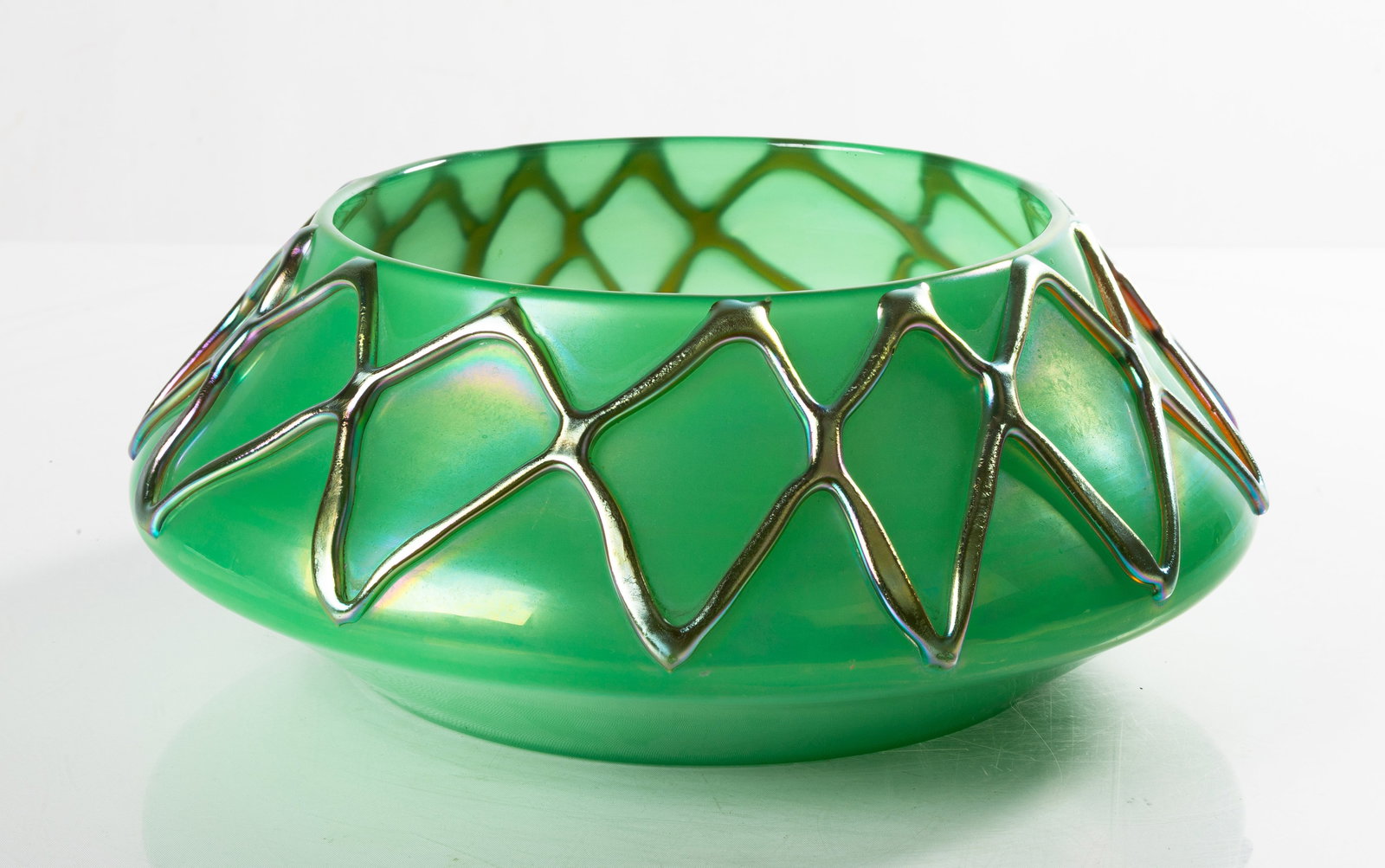 Steuben Decorated Green Jade Center Bowl (1 of 3)