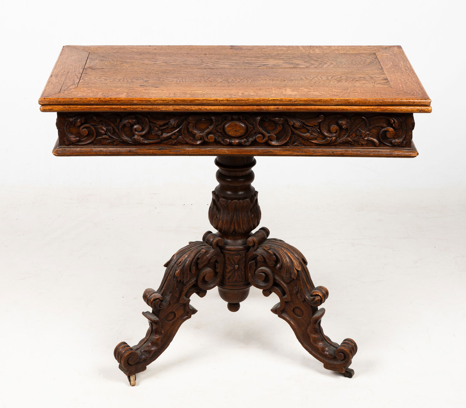 Carved Oak R. J. Horner Style Card Table (1 of 4)