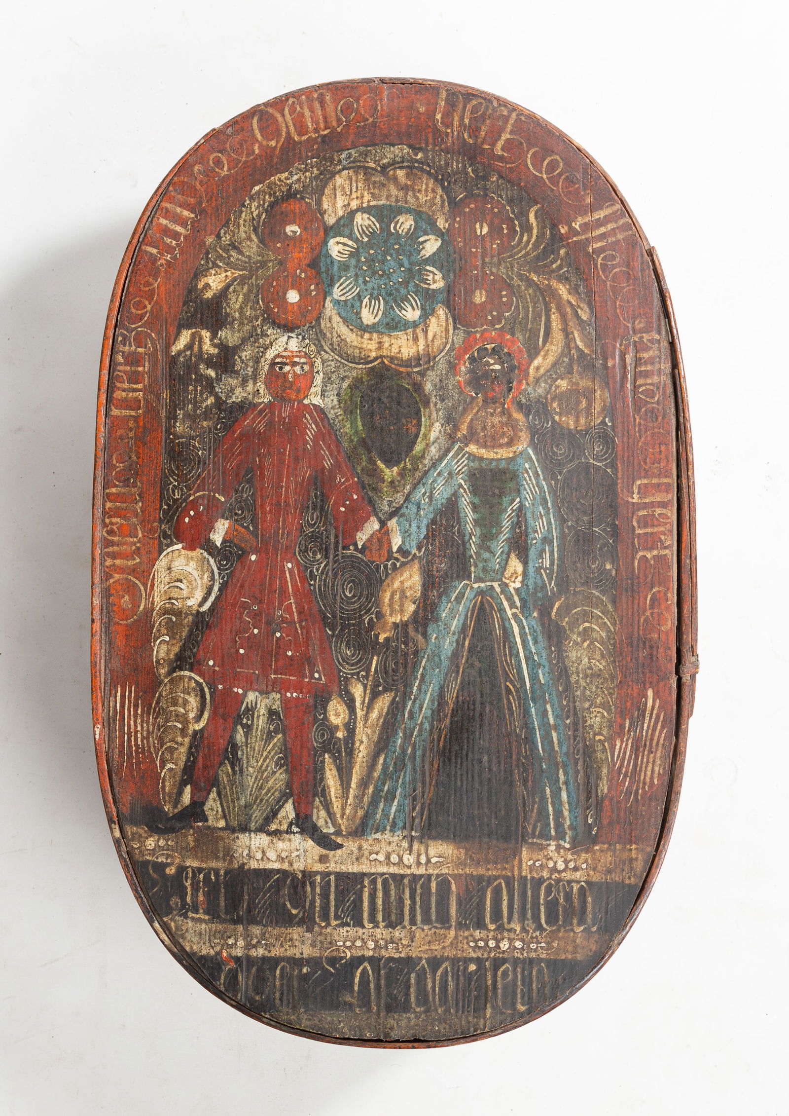 Continental Painted Bentwood Bridal Box (1 of 2)