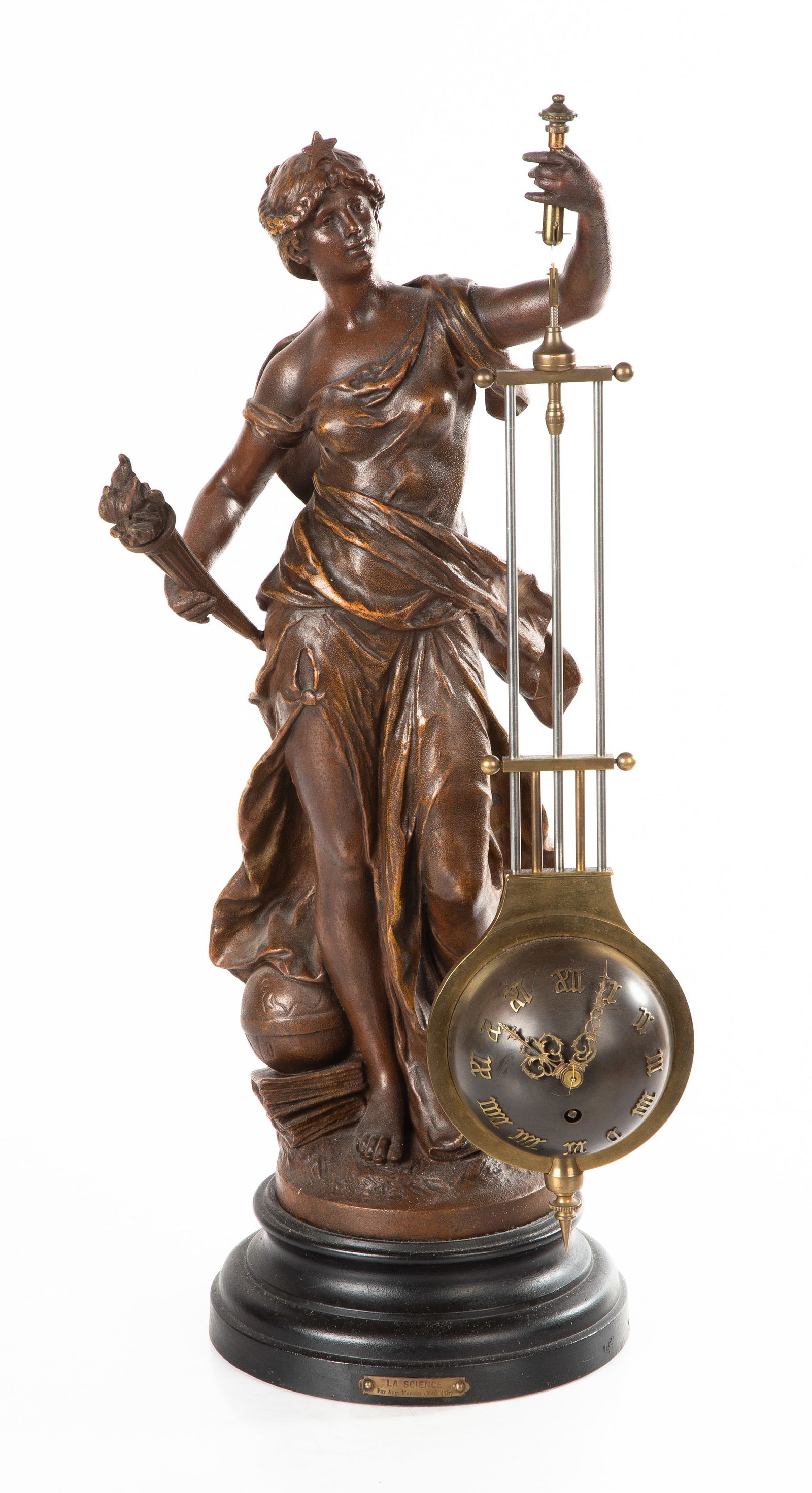 French Swinging Mystery Clock, La Science, After Moreau (1 of 5)