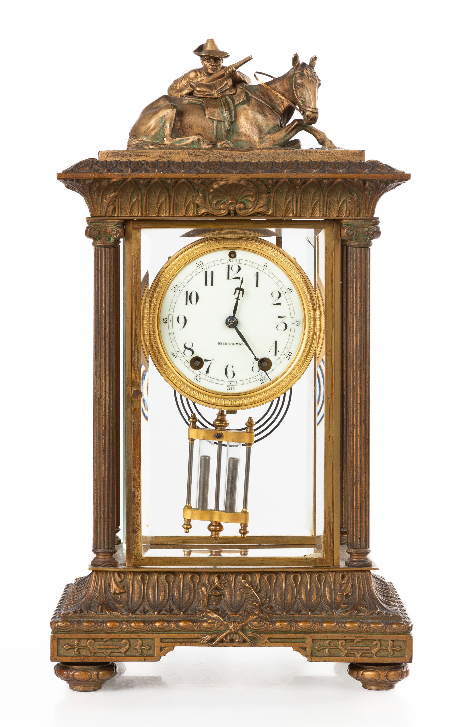 Seth Thomas Crystal Regulator Empire #25 "Rough Rider" Clock (1 of 4)