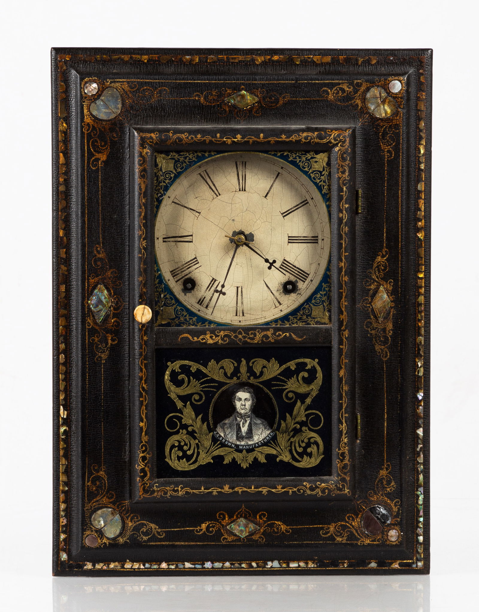 J. C. Brown Paper Mache Picture Frame Clock (1 of 4)