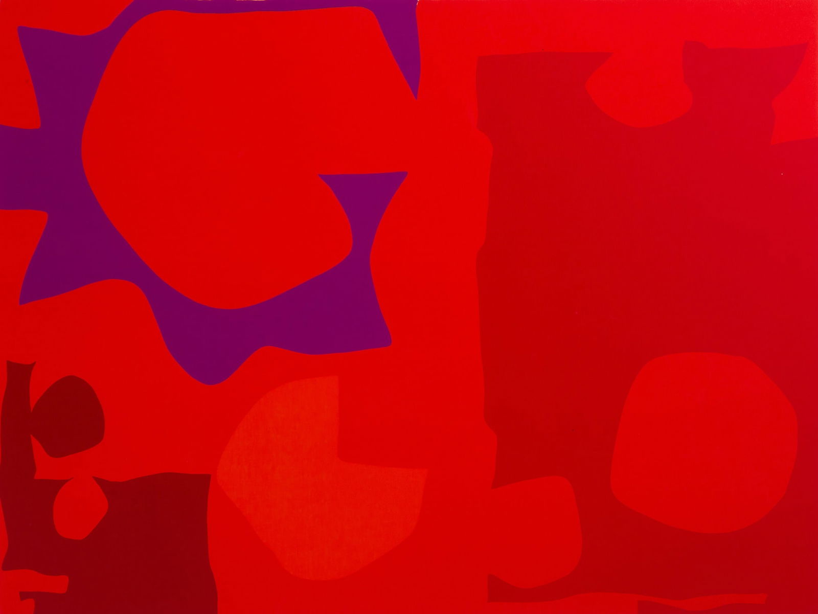 Patrick Heron (British, 1920-1999) "Six in Vermillion with Red in Red": Patrick Heron (British, 1920-1999) "Six in Vermillion with Red in Red" Screenprint, circa 1970. Pencil signed and numbered '78/100'. 27 1/2 x 39 3/4 in Property of The Everson Museum, sold to benefit