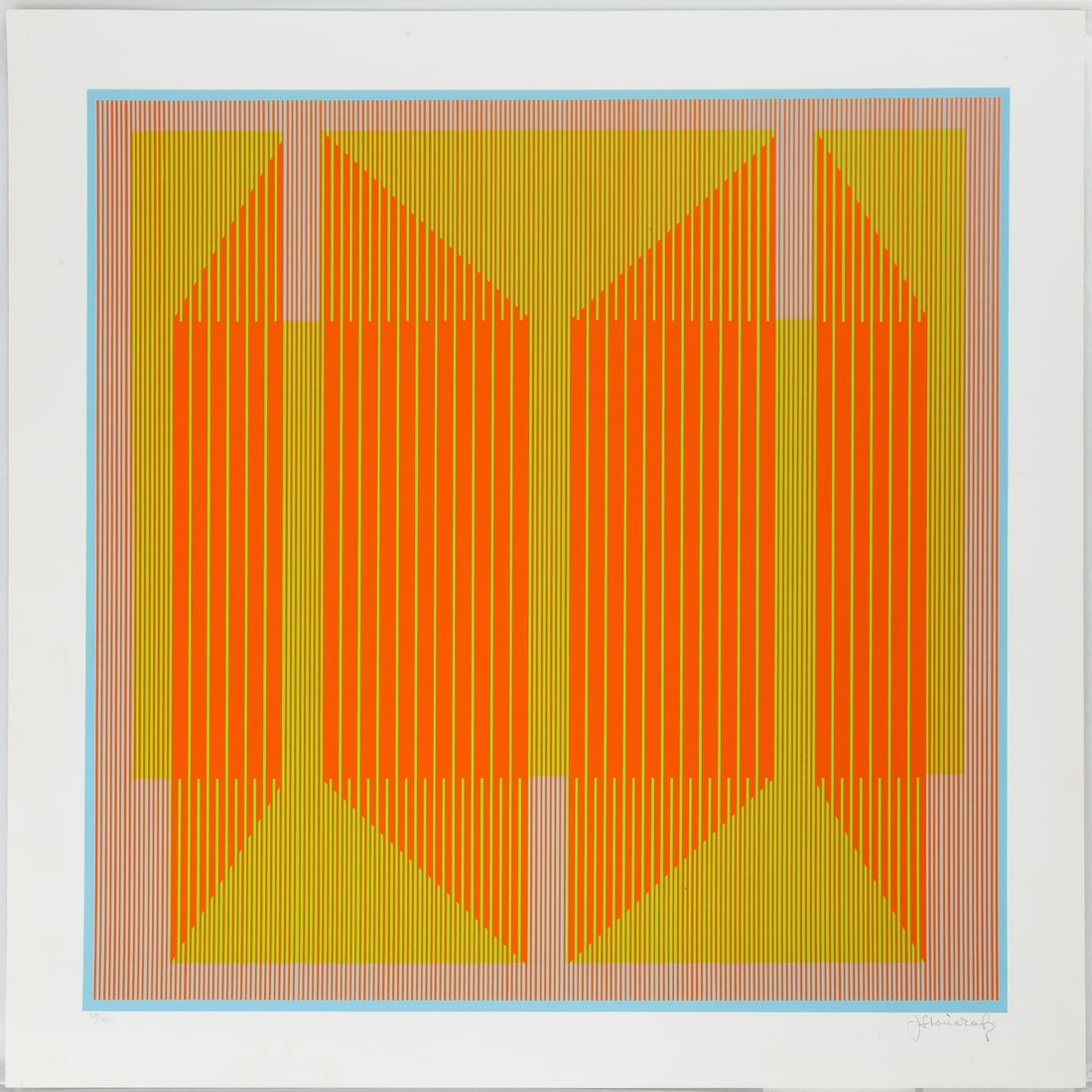 Julian Stanczak (American, 1928-2017) "Three Color Cut-Out" (1 of 3)