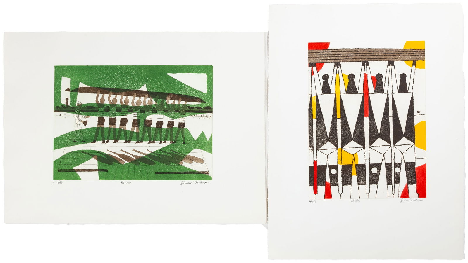 Two Julian Trevelyan (British, 1910-1988) Rowers & Athletes (1 of 3)