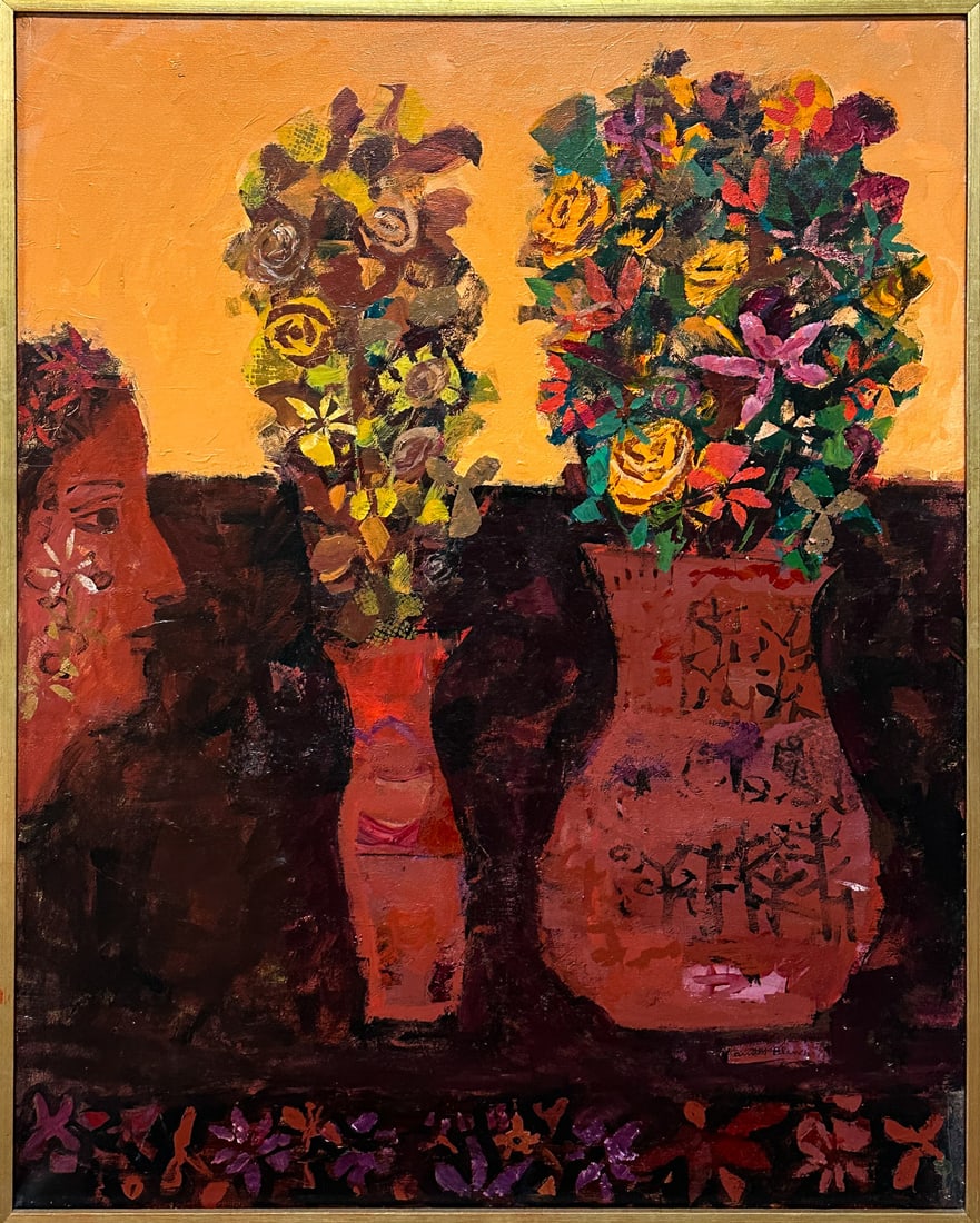 Arnold Blanch (American, 1896-1968) "Flowers with Head" (1 of 5)