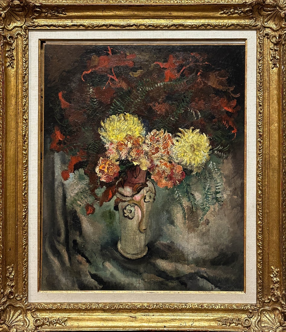 Nicolai S. Cikovsky, (American, 1894-1984) Floral Still Life: Nicolai S. Cikovsky, (American, 1894-1984) Floral Still Life Oil on canvas. Signed (lower right). 27 x 22 in. Deaccessioned property from a private New York State institution.