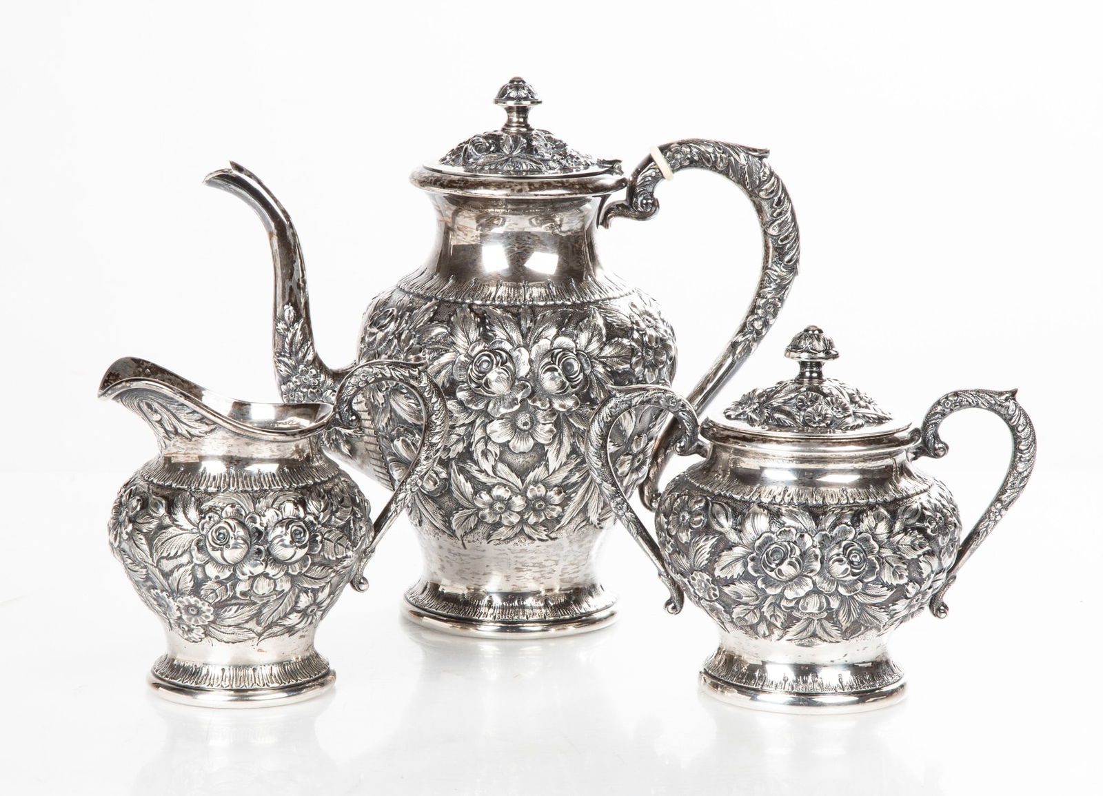 S. Kirk & Sons Three-Piece Sterling Silver Tea Service (1 of 3)