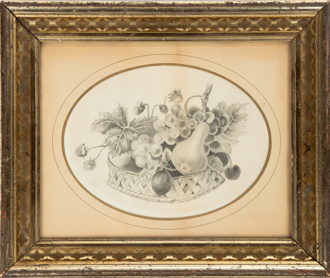 Still Life Pencil on Paper, Fruit Basket (1 of 1)
