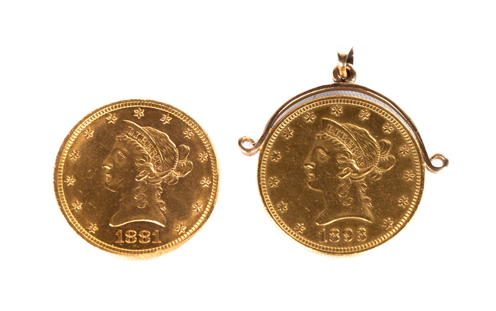 1881 & 1893 Liberty $10 Gold Coins (1 of 3)