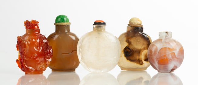 Five Hardstone Snuff Bottles