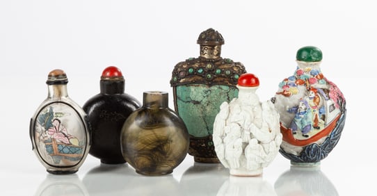 Six Chinese Snuff Bottles