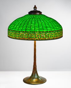 Tiffany Studios Greek Key on Rare Artichoke Base