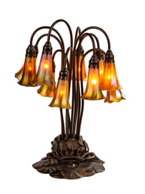 A Wonderful Tiffany Studios Ten-Light Lily
