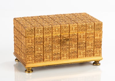 Tiffany Studios Gilt Bronze Jewelry Casket