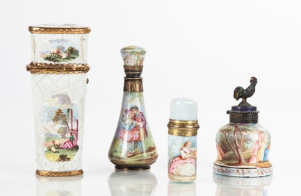 Georgian Battersea Enamel Necessaire & Perfumes