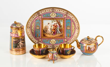 Royal Vienna Porcelain Tete-a-tete Tea Set