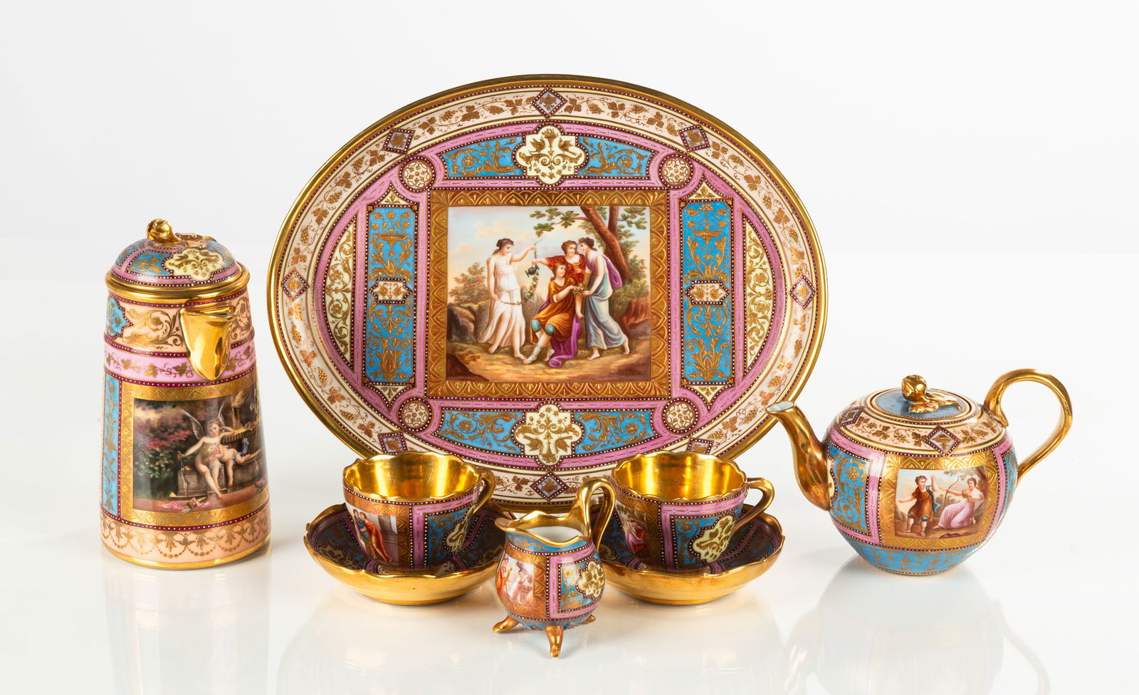 Royal Vienna Porcelain Tete-a-tete Tea Set (1 of 3)