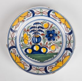 18th Century Delft Polychromed Plate