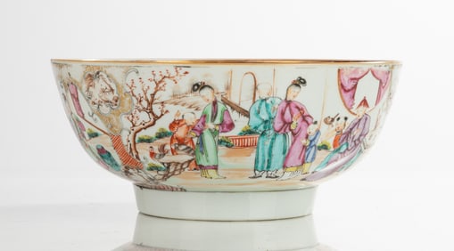 Chinese Export Famille Rose Porcelain Punch Bowl
