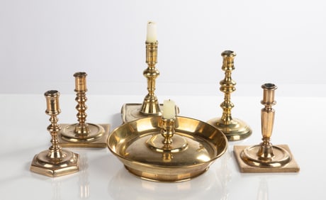 18th Century Brass & Bronze Candlesticks