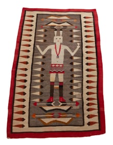 Vintage Figural Yei Rug