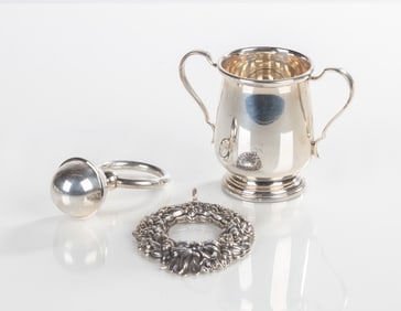 Buccellati Sterling Silver, Child's Cup, Baby Rattle, & Christmas Ornament