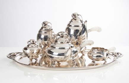 Georg Jensen "Blossom" Sterling Silver Tea & Coffee Service